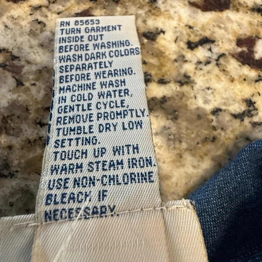 Koret vintage cotton denim patchwork embroidered short sleeve shirt SZ SM - Picture 8 of 12